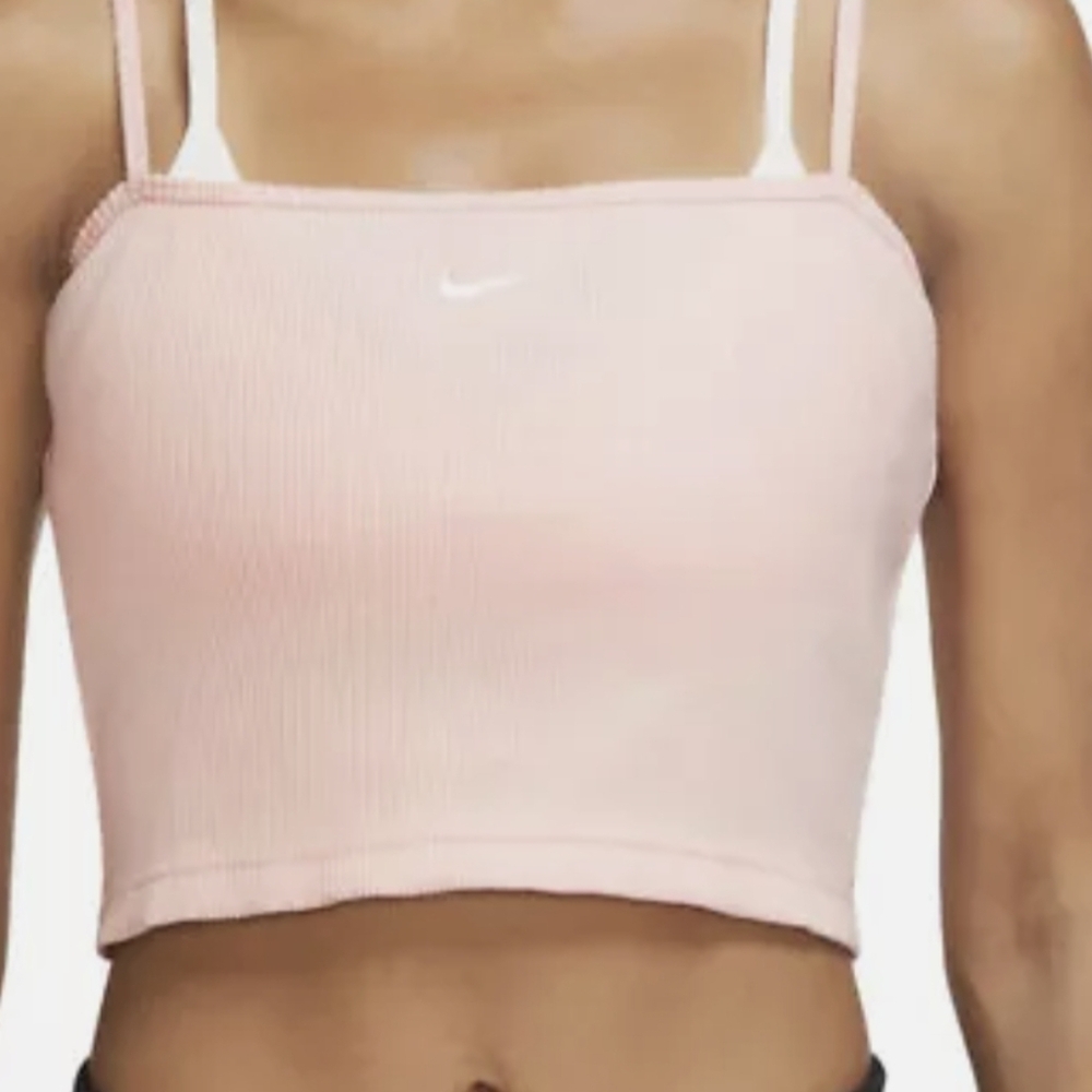 NWT Womens Nike Pink Ribbed Crop Top
